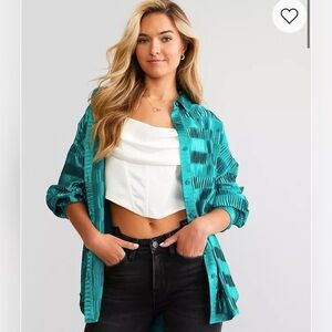 Willow + root Teal textured Blouse